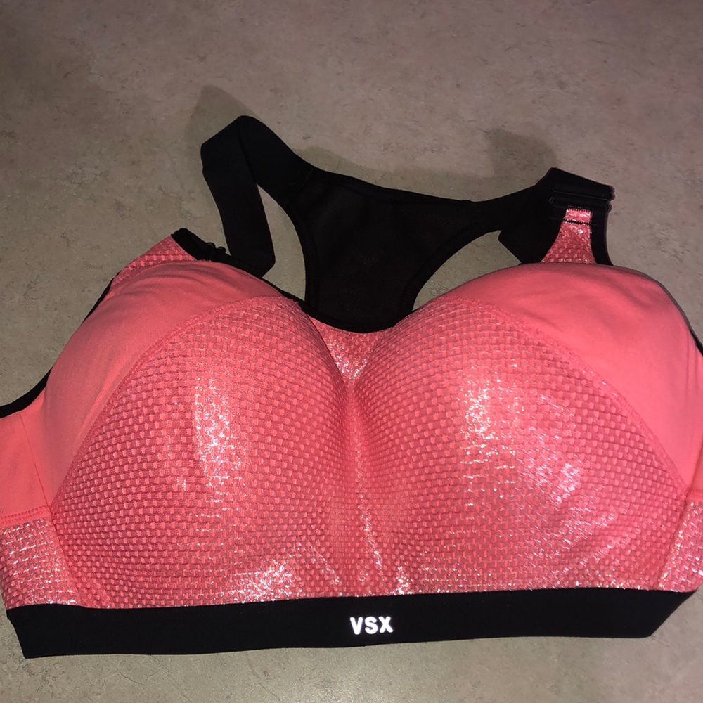 Victoria Secret X sports bra 38D pink and black